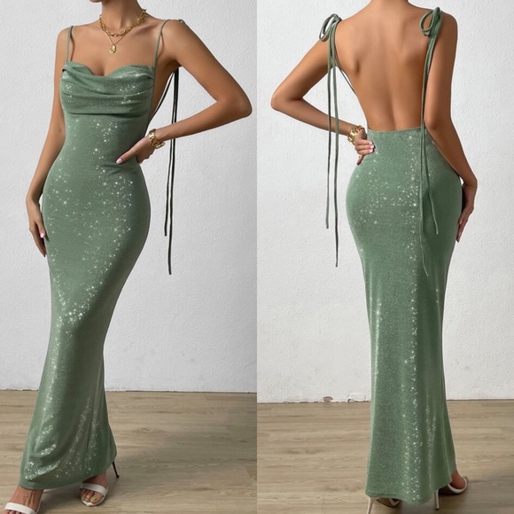 Dresses & Skirts - Open Back Mint Green Maxi Dress